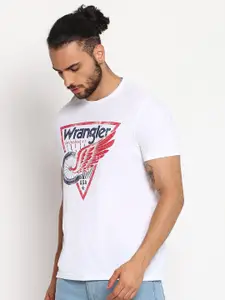 Wrangler Men White Typography Printed Pockets T-shirt