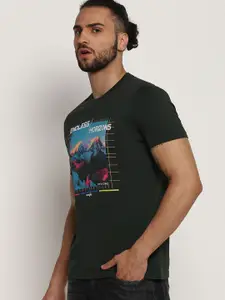 Wrangler Men Green Printed T-shirt