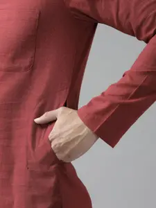 See Designs Men Maroon Regular Pure Cotton Kurta with Pyjamas