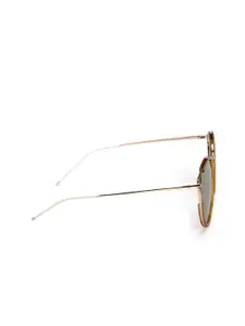 ENRICO Women Green Lens & Gold-Toned Round Sunglasses - EN P 1078 C3-Green