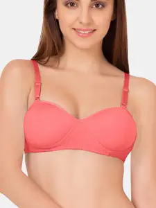 Tweens Women Pack Of 2 Coral & Red Non Wired Lightly Padded T-Shirt Bra