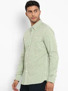 Royal Enfield Men Olive Green Gingham Checked Casual Shirt