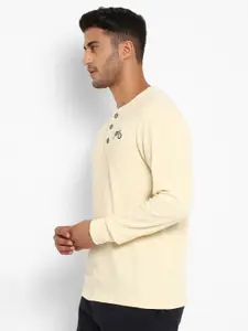 Royal Enfield Men Yellow Henley Neck T-shirt