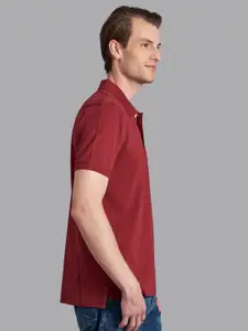 Beverly Hills Polo Club Men Maroon Polo Collar Pure Cotton T-shirt