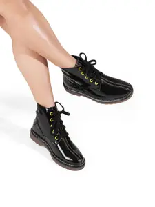 Catwalk Women Black Flatform Heeled Boots