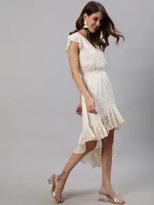 Ishin Off White Midi Dress