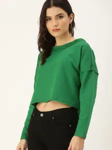 FOREVER 21 Women Green Sweatshirt
