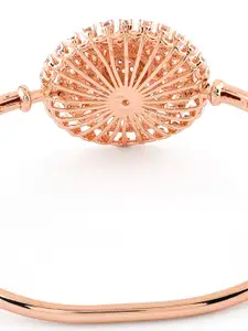 AMI Women Rose Gold Brass Cubic Zirconia Kada Bracelet