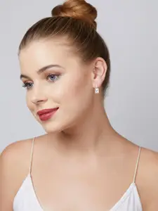 AMI Rose Gold Square Drop Earrings