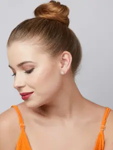 AMI Rose Gold Dome Shaped Studs Earrings