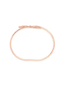 AMI Women Rose Gold Brass Cubic Zirconia Kada Bracelet