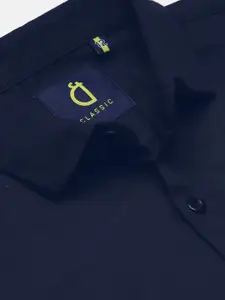 Gini and Jony Boys Navy Pure Cotton Solid Casual Shirt with Printed Tie