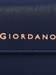 GIORDANO Women Navy Blue PU Two Fold Wallet