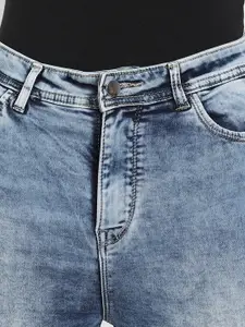 BROADSTAR Women Blue Straight Fit High-Rise Heavy Fade Jeans