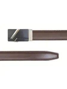 Calvadoss Men Brown Textured No Holes Belt