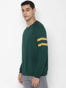 Allen Solly Sport Men Teal Green Solid Sweatshirt