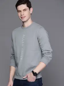 Allen Solly Sport Men Grey Printed Brand Logo Printed Sweatshirt