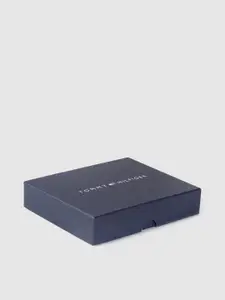 Tommy Hilfiger Men Navy Blue Leather Two Fold Wallet