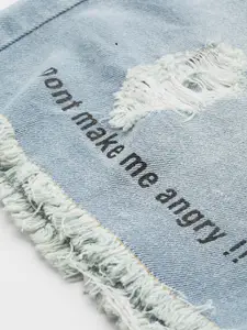 Kook N Keech Men Blue Donald Duck Printed Ripped Denim Shorts