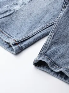 Kook N Keech Men Blue Washed Denim Shorts