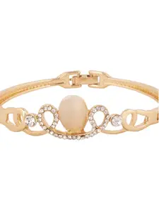 ANIKAS CREATION Women Rose Gold & White Brass Rose Gold-Plated Bangle-Style Bracelet