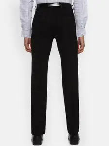 V Dot Men Black Slim Fit Formal Trousers