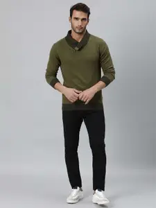 RARE RABBIT Men Denver Slim Fit Mock Collar Sweater