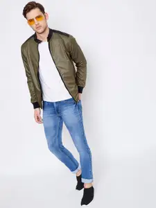JUMP USA Men Olive Green Bomber Jacket