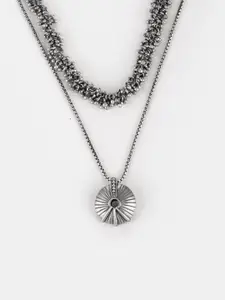 SHAYA Silver-Toned Sterling Silver Oxidised Necklace