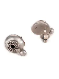 SHAYA Silver-Toned Contemporary Studs Earrings