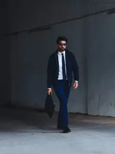 t-base Men Navy Blue Lightweight Bomber Jacket