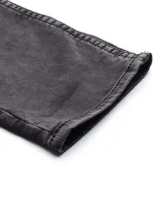 Flying Machine Men Black Micheal Slim Tapered Fit Heavy Fade Stretchable Jeans