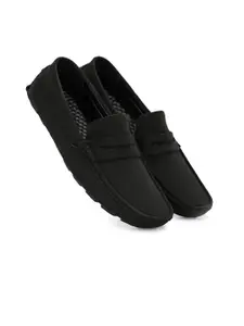 Guava Men Black Driving Shoes