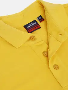 Gini and Jony Infant Boys Yellow Ombre Cotton Back Print Polo Collar T-shirt