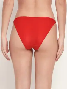 EROTISSCH Women Red Self Design Thongs Panty AIP-31E