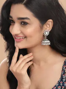 Anouk Woman Silver-Toned Classic Jhumkas Earrings