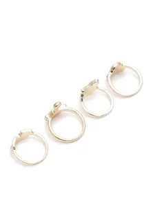 YouBella Set Of 4 Alloy Gold-Plated Enamelled Finger Rings