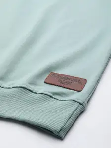 The Roadster Lifestyle Co Men Green Solid Relaxed Fit Sweatshirt