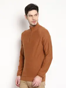 Blackberrys Men Mustard Solid Pullover Sweater