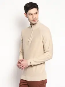 Blackberrys Men Beige Solid Pullover Sweater