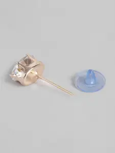 AccessHer Gold-Plated Oval AD Embellished Studs