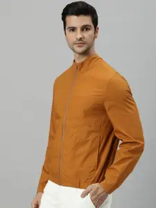 RARE RABBIT Men Orange Lightweight Bomber Jacket