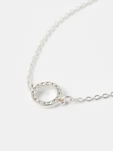 Accessorize London Women Crystal Studded Pave Cut Out Circle Bracelet