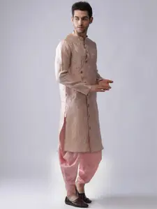 KISAH Men Pink Ethnic Motifs Thread Work Kurta