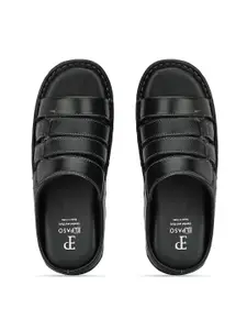 El Paso Men Black Comfort Sandals