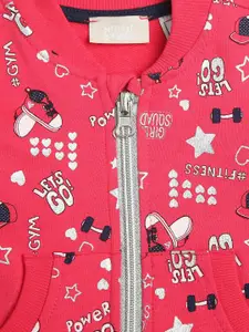Chicco Infant Girls Pink Printed Pure Cotton Sustainable Sweatshirt
