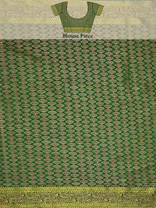 MIMOSA Green & Gold-Toned Zari Art Silk Kanjeevaram Saree