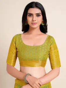 MIMOSA Yellow & Gold-Toned Ethnic Motifs Zari Art Silk Kanjeevaram Saree