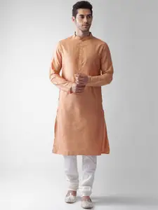 KISAH Men Yellow Regular Kurta with Pyjamas & Jacket