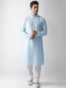 KISAH Men Green Embroidered Regular Kurta with Pyjamas